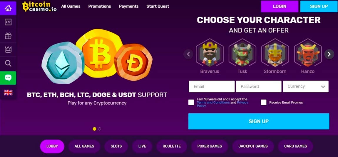 Bitcoin Casino screenshot